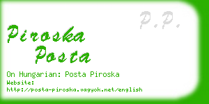 piroska posta business card